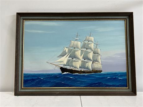 ORIGINAL SHIP PAINTING BY R. TOMKINS 73 (40.5”x28”)