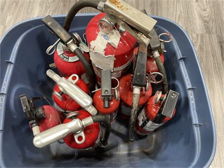 9 UNCHARGED FIRE EXTINGUISHERS