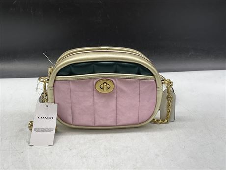 (NEW WITH TAGS) COACH SMALL METALLIC PINK PURSE