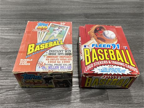 (2) FULL 1991 MLB PACK BOXES