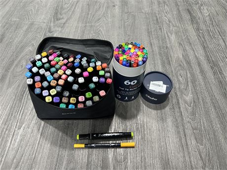 140PC DUAL TIP MARKERS / PENS