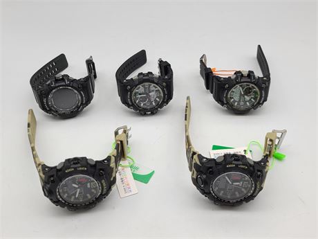 5 SMAEL SPORT WATCHES (New)