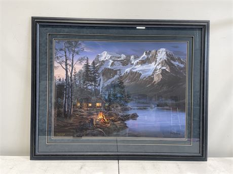 LARGE SIGNED NUMBERED FRED BUCHWITZ EVENING MOUNTAIN SPLENDOUR FRAMED PRINT