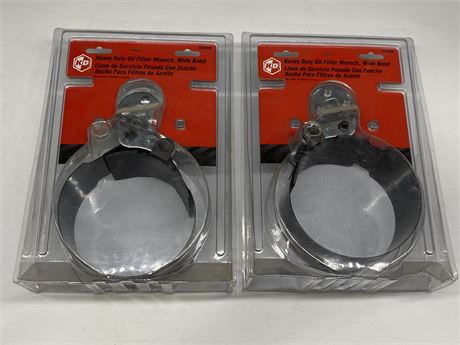 2 HEAVY DUTY OIL FILTER WRENCHS, WIDE BAND