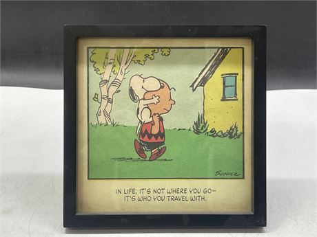 FRAMED CHARLIE BROWN “IN LIFE, IT’S NOT WHERE YOU GO-IT’S WHO YOU TRAVEL WITH”