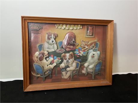 DOG/CATS 3D POKER PICTURE (13”X10”)