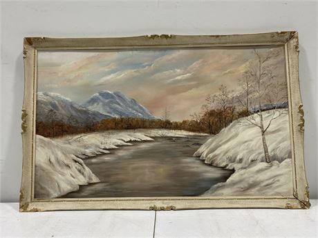 ORIGINAL SIGNED OIL PAINTING BY S.MAYSON (1967) 43.5”x27”