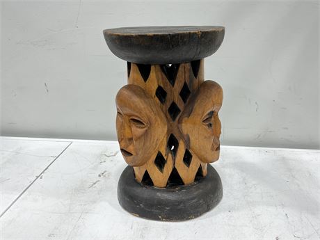 CARVED AFRICAN STOOL (16”)