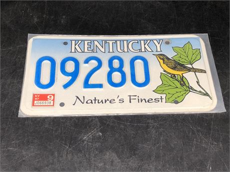 KENTUCKY “NATURES FINEST” LICENSE PLATE (VERY GOOD CONDITION)