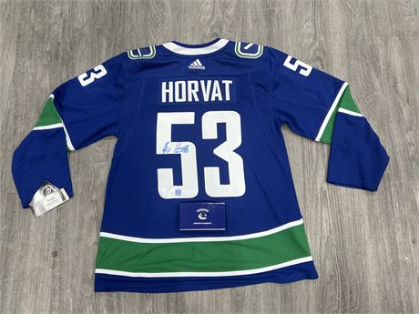 BO HORVAT SIGNED JERSEY WITH CANUCKS COA & HOLO (Pro jersey w/fight strap)