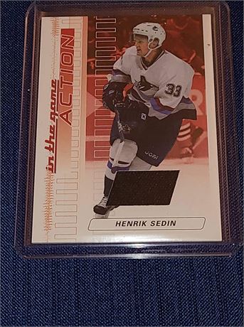 HENRIK SEDIN GAME USED JERSEY CARD
