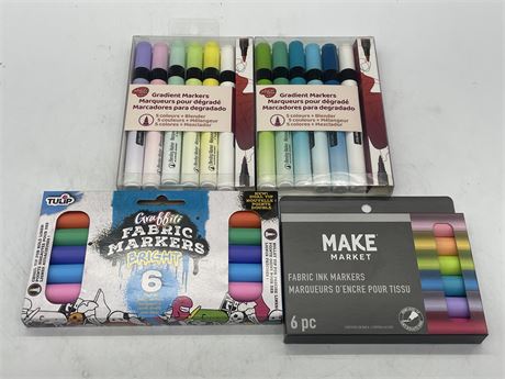 (4 NEW) PACKAGES OF MISC MARKERS INCL: MAKE MARKET, ARTIST SERIES, ETC