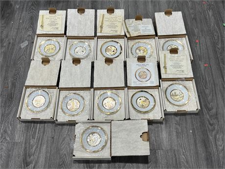 11 LIMITED EDITION HAMILTON COLLECTION PLATES W/GOLD TRIM