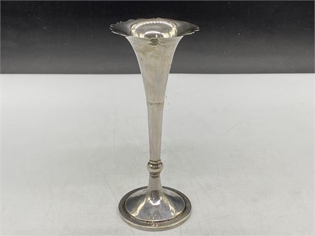 EARLY STERLING SILVER FLUTED VASE (6”)