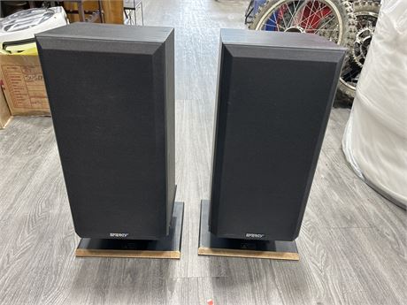 LARGE ENERGY SPEAKERS ON STANDS