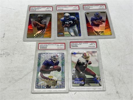 5 GRADED PSA NFL CARDS (2000)