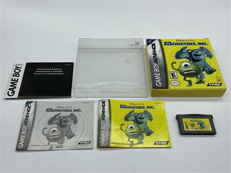 MONSTERS, INC. - GAMEBOY ADVANCE COMPLETE W/BOX & MANUAL - EXCELLENT CONDITION