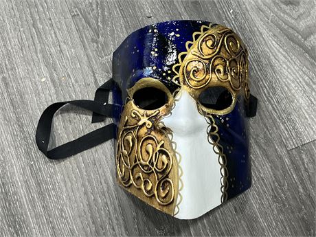 VENETIAN BLUE SEA BAUTA MASK - HAND CRAFTED IN ITALY - 8” LONG