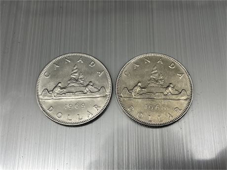 1968 & 1969 CANADIAN DOLLAR COINS