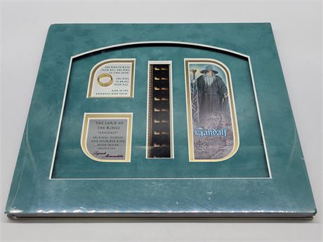 LORD OF THE RING GANDALF FILMSTRIP AND RING DISPLAY, LIMITED EDITION (13"x11.2")