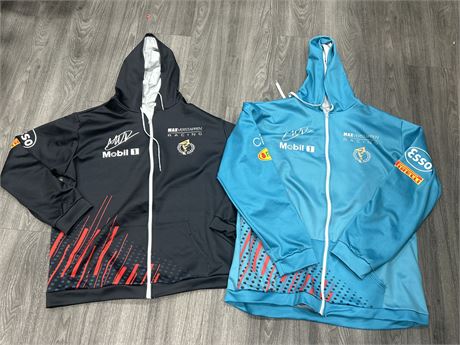 2 MAX VERSTAPPEN RACING HOODIES - BOTH TAGGED SIZE 6XL BUT FIT MORE LIKE 2XL