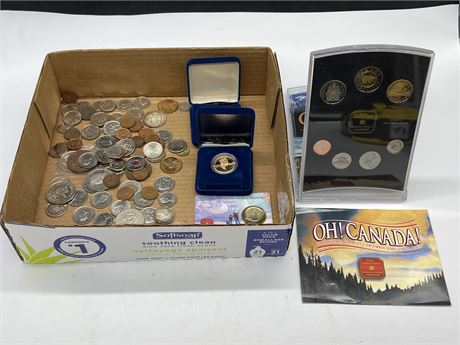 LOT OF MISC COINS & UNCIRCULATED SET