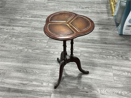 ANTIQUE INLAID SMOKERS TABLE (20” tall)