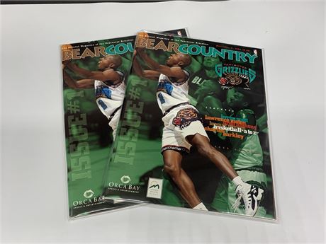 2 FIRST ISSUE VANCOUVER GRIZZLIES MAGAZINES
