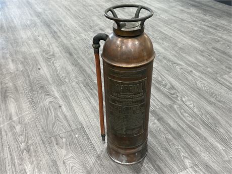 VINTAGE COPPER FIRE EXTINGUISHER (24” tall)