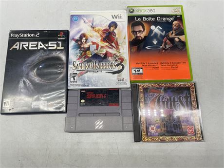 LOT OF 5 VIDEO GAMES