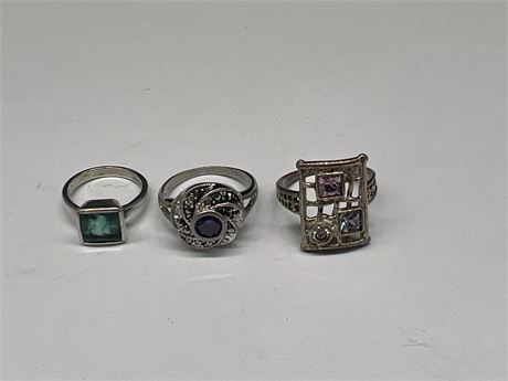 3 STERLING 925 / OTHER RINGS