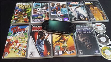 PSP & 12 PSP GAMES (no charger)