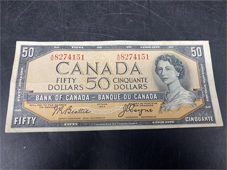 1954 CANADIAN $50 BILL