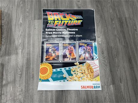 BACK TO THE FUTURE MOVIE POSTER FROM SALMON ARM THEATRE 24”x35”