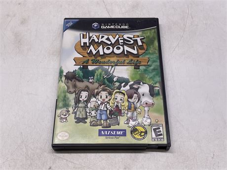 HARVEST MOON A WONDERFUL LIFE - GAMECUBE - COMPLETE W/ MANUAL