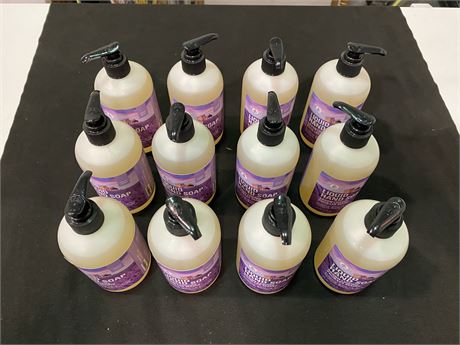 12 FULL LIQUID HAND SOAP BOTTLES (Lavender, 370ml/ea)