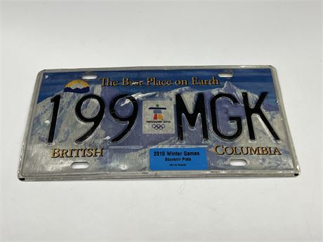2010 BC WINTER OLYMPICS LICENSE PLATE