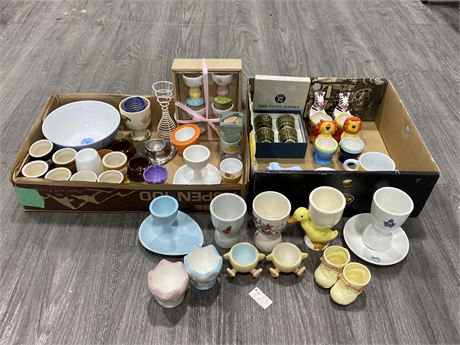 LOT OF VINTAGE & NEW EGG CUPS