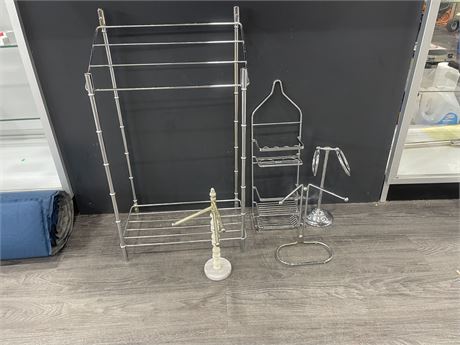 CHROME BATH ACCESSORIES - TOWEL HOLDERS, SHOWER CADDY & MORE