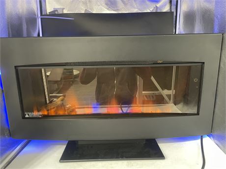 ELECTRIC FIREPLACE WITH LED SIDE LIGHTS (WORKS) MODEL 34HF600GRA 33”x19”