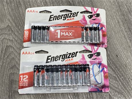 2 NEW PACKS OF ENERGIZER MAX BATTERIES