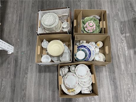 5 BOXES OF VINTAGE MISCELLANEOUS CHINA