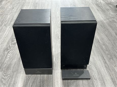 2 LINN INDEX SPEAKERS - BOTTOM PIECES NEED TO BE REATTACHED (17.5” tall)
