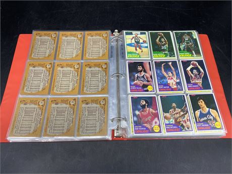 BINDER FULL OF 1981 NBA CARDS - MANY DUPLICATES