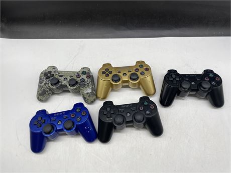 5 PS3 CONTROLLERS