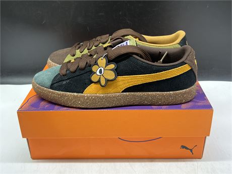 NEW PUMA SUEDE VTG PAM DARK CHOCOLATE-BURNT OLIVE SHOES - SIZE 9.5