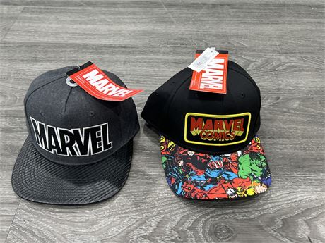 2 NEW W/ TAGS MARVEL SNAP BACK HATS