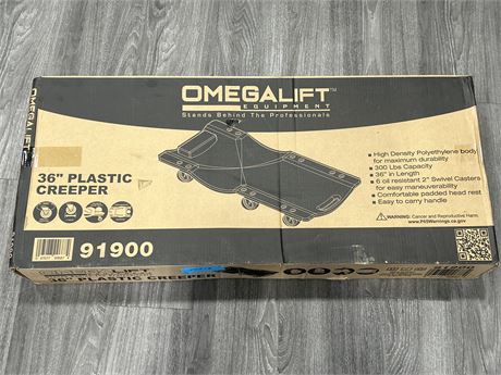 OMEGALIFT EQUIPMENT 36” PLASTIC CREEPER - NEW IN BOX