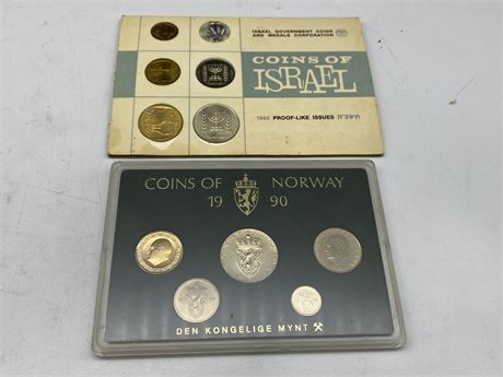 1965 ISRAEL COIN SET & 1990 NORWAY COIN SET