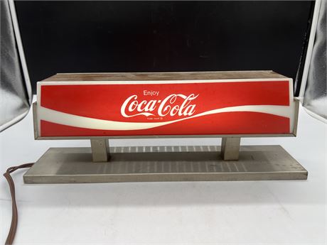 VINTAGE DOUBLE SIDED COCA COLA LIGHT UP SODA MACHINE TOPPER - 18” WIDE 7” TALL